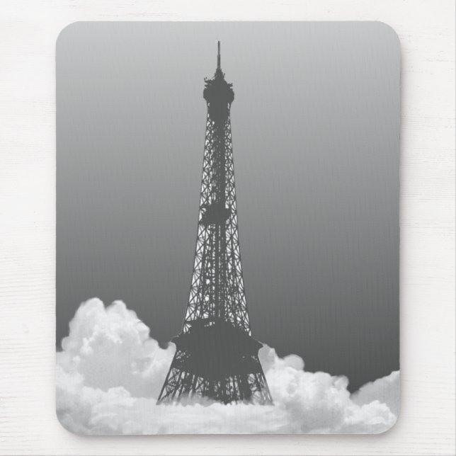 Det Paris Eiffel torn flyter i molnet Mousepad Musmatta (Framsidan)