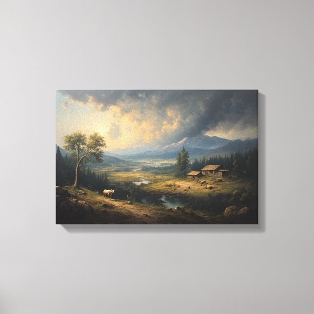 Det passerande ovädret över Alpine Meadows Canvastryck (Framsida)