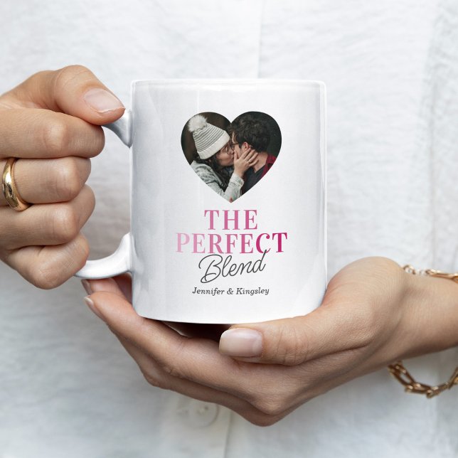 Det Perfekta Blandningen Par Hjärta Foto Kaffemugg (Skapare uppladdad)