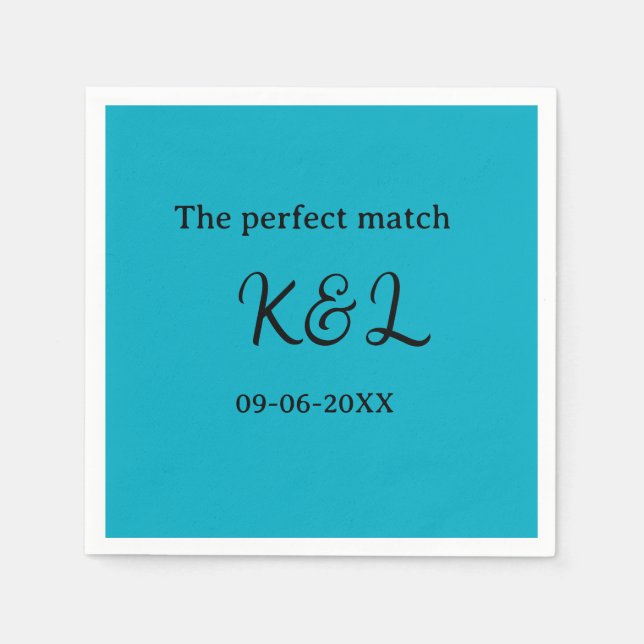 det perfekta matchande parets namn bokstavsdatum b pappersservett (Framsidan)
