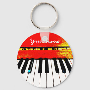 Det personifierade pianot stämm Keychain Nyckelring