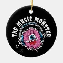 Det personliga musikmonsterprydnadsföremålet julgransprydnad keramik