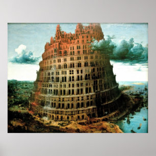 Det Pieter Bruegels "lite" torn av Babel Poster