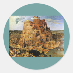 Det Pieter Bruegels "torn av Babel" (circa 1563) Runt Klistermärke