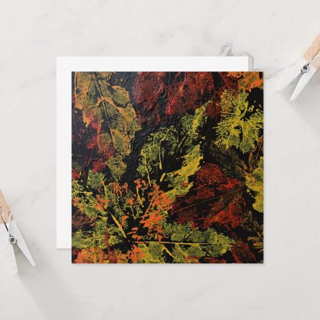 Det platta Höst löv-kortet (Fram/Back In Situ)