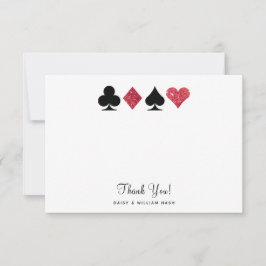 Det platta tack-kortet Vegas Faux Red Glitter OSA Kort