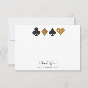 Det platta tackkortet Vegas Faux Guld Glitter OSA Kort