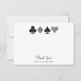 Det platta tackkortet Vegas Faux Silver Glitter OSA Kort