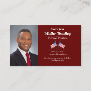 Det politiska Affärskortet Burgundy American Flagg Visitkort