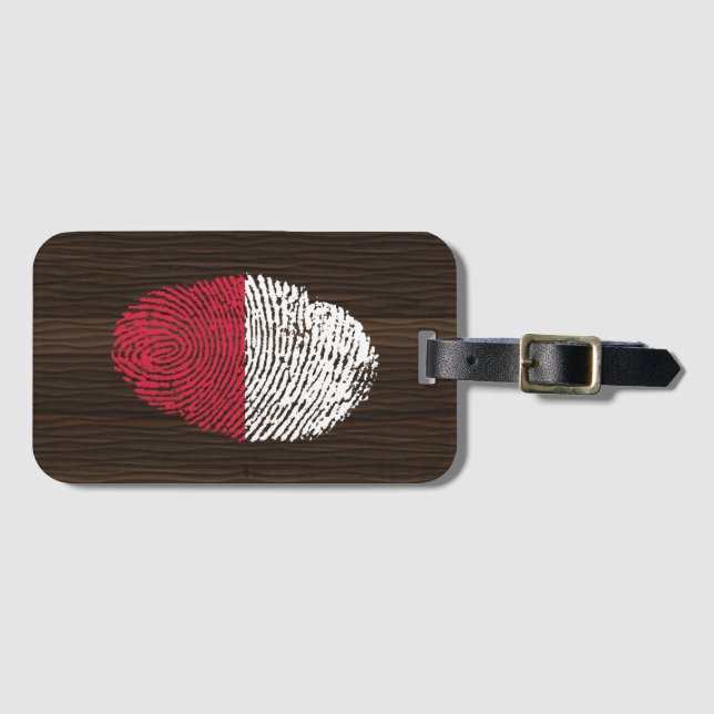 Det polska handlag identifierar med fingeravtryck bagagebricka (Framsida horisontal)