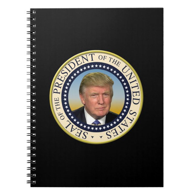 Det presidents- presidenttrumffotoet förseglar anteckningsbok med spiral (Framsidan)