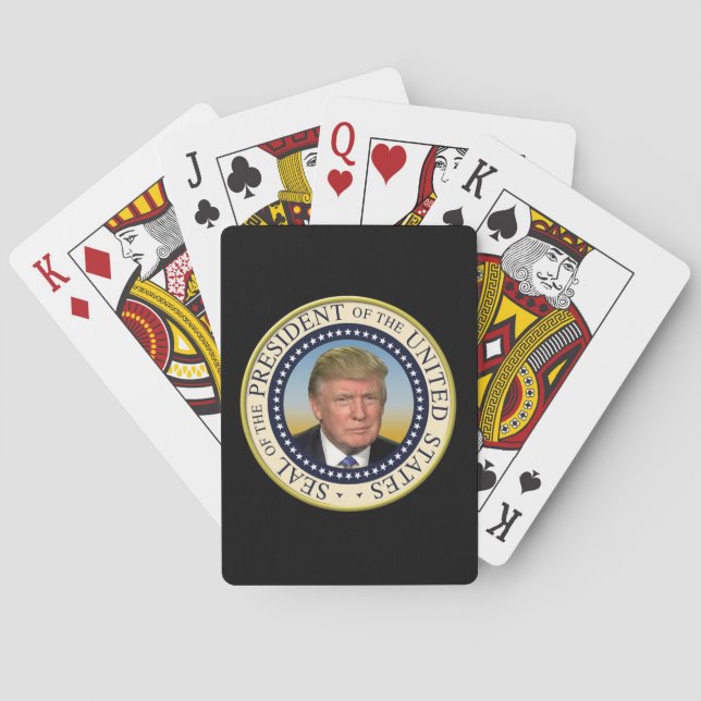 Det presidents- presidenttrumffotoet förseglar spelkort (Baksidan)