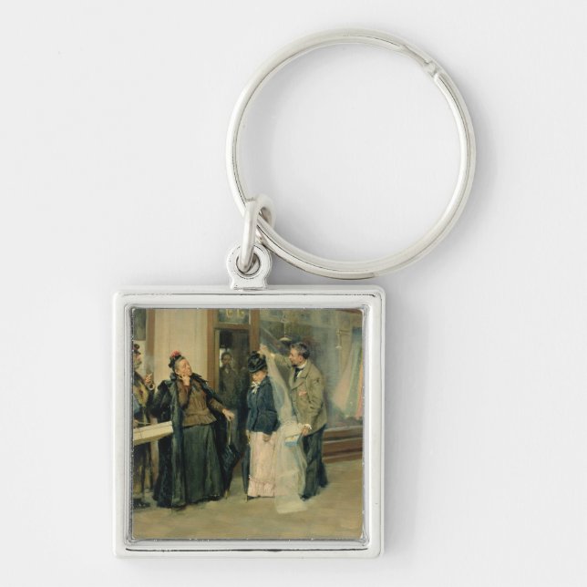Det primat av bröllopspresenter, 1897-98 fyrkantig silverfärgad nyckelring (Framsidan)