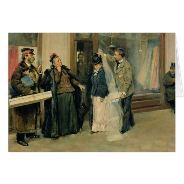 Det primat av bröllopspresenter, 1897-98 hälsningskort (Framsidan Horizontal)