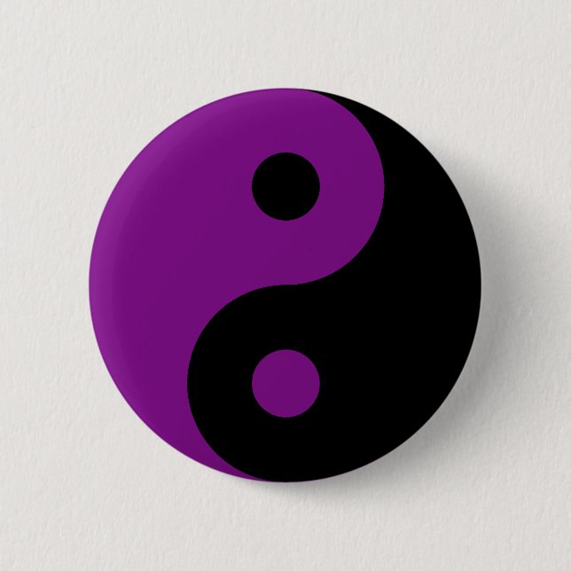 Det purpurfärgade Yin Yang symbolet knäppas Knapp (Framsida)