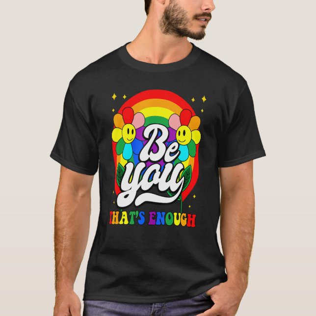 Det räcker med regnbåge Daisy Lycklig Ansikte Lgbt T Shirt (Framsida)