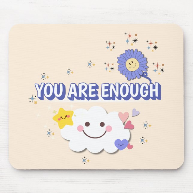 Det räcker med varm Beige Flower Mousepad Musmatta (Framsidan)