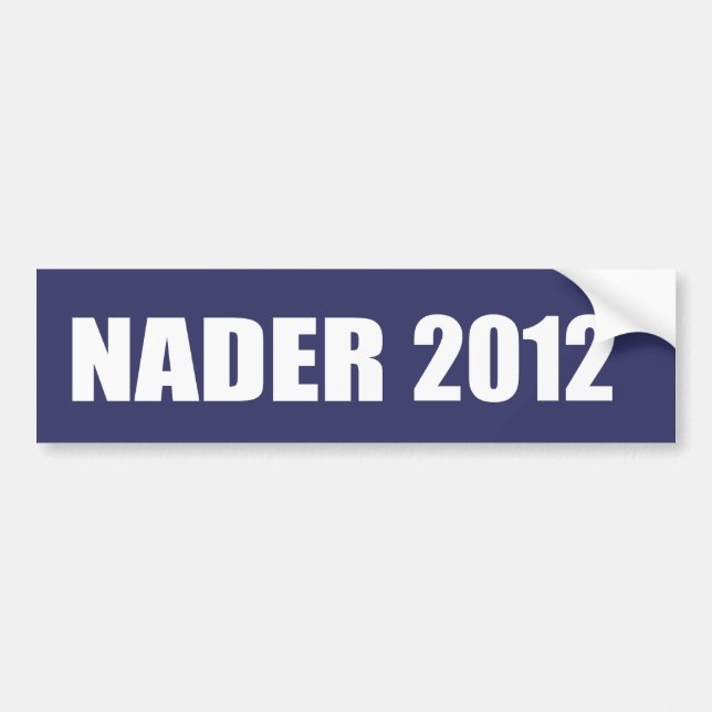 Det RALPH NADER valet utrustar Bildekal (Framsidan)