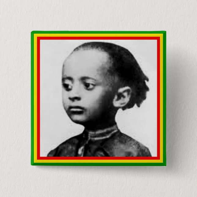 Det Rastafari Lij emblem Pinback knäppas Knapp (Framsida)