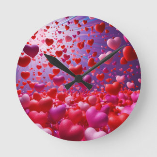 Det regnar hjärtan Wall Clock Rund Klocka