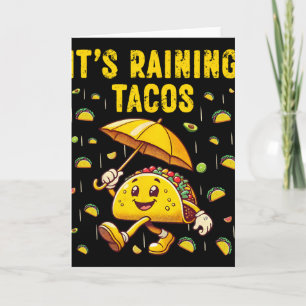 Det regnar tacos Roliga tacoälskare barn flickor p Kort