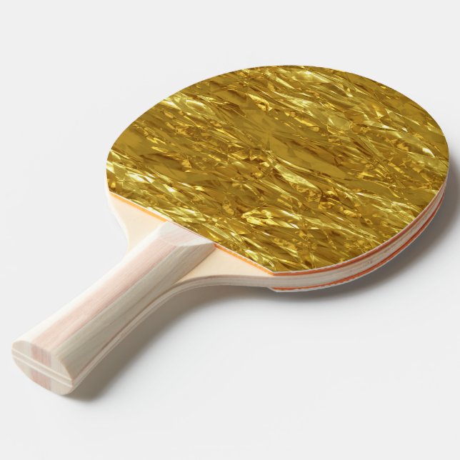 DET RENA GULD- mönster/guld omkullkastar Pingisracket (Frontvinkel)