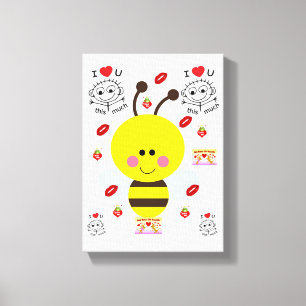 Det retched Kanvastrycket Valentines Bumblebee Canvastryck