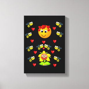 Det retched Kanvastrycket Valentines Bumblebee Canvastryck
