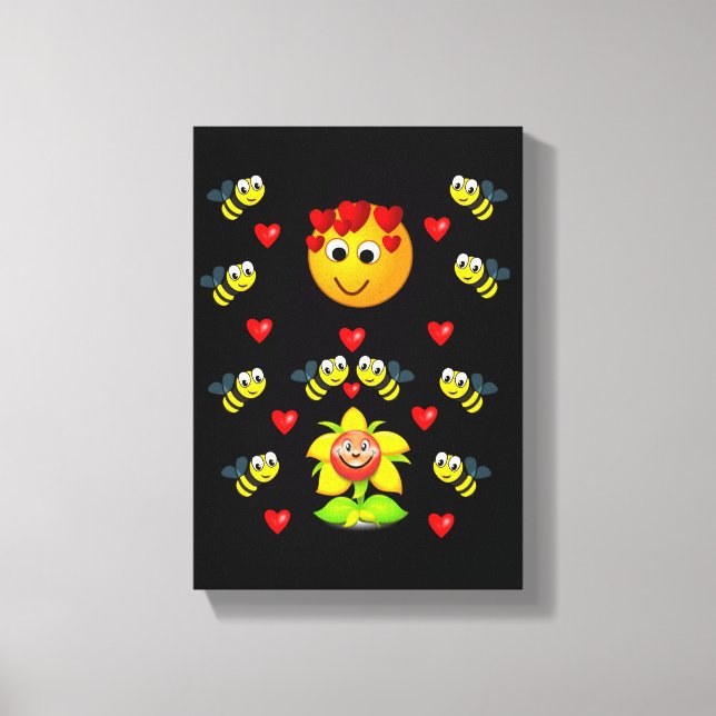 Det retched Kanvastrycket Valentines Bumblebee Canvastryck (Framsida)