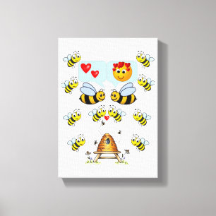 Det retched Kanvastrycket Valentines Bumblebee Canvastryck