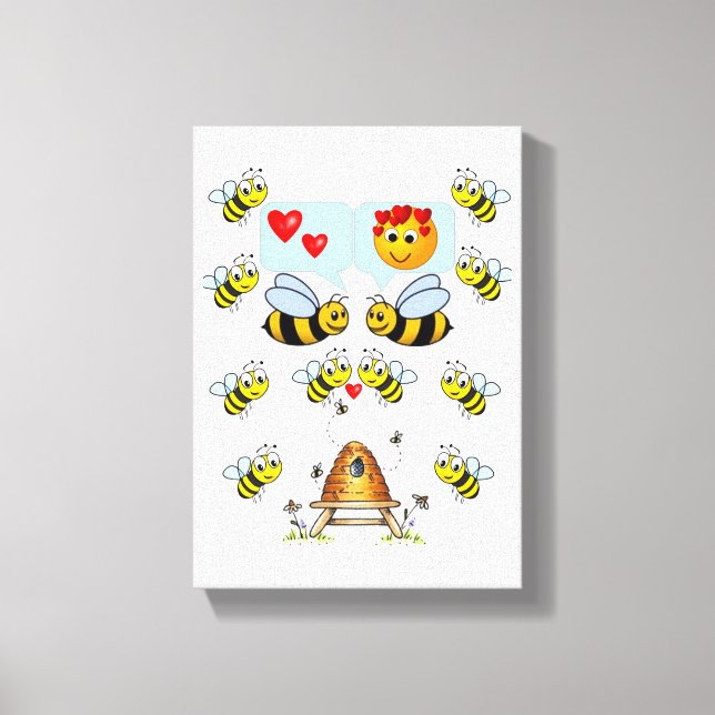 Det retched Kanvastrycket Valentines Bumblebee Canvastryck (Framsida)