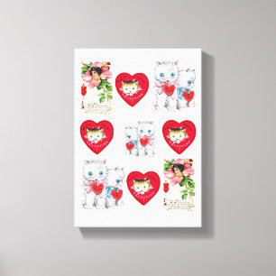 Det retched Kanvastrycket Valentines Kitten Canvastryck