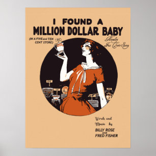 Det Retro 20-talmusiklakan täcker miljon dollar Poster