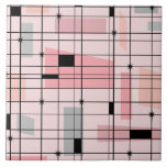 Det Retro keramiska rosa rastret och Starbursts Kakelplatta<br><div class="desc">Denna Retro rosa raster och Starbursts keramiska Tile är var vintagestil möter modern dag. Den presenterar ett ljust - rosa bakgrund med kitschy, av kilter kvadrerar, och rektanglar i duvagrå färg och tre skuggar av rosor. De nyckfulla kvarteren av färg overlayeds och fungeras in i några av rastergenomskärningarna. Det finns...</div>