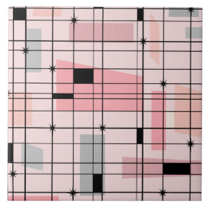 Det Retro keramiska rosa rastret och Starbursts Kakelplatta