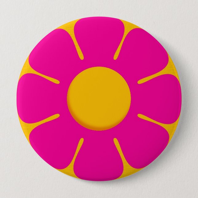 Det RETRO stift för rosablommaryggsäck knäppas Knapp (Framsida)