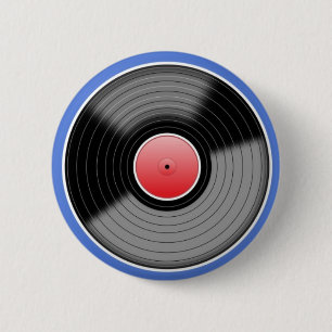 Det Retro vinylrekordet klämmer fast emblem Knapp