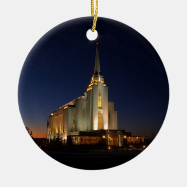 Det Rexburg LDS tempelet Julgransprydnad Keramik (Framsidan)