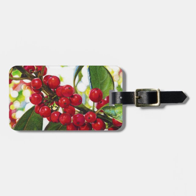 Det röda bärkonsttrycket bagagebricka (Horisontell Framsida)