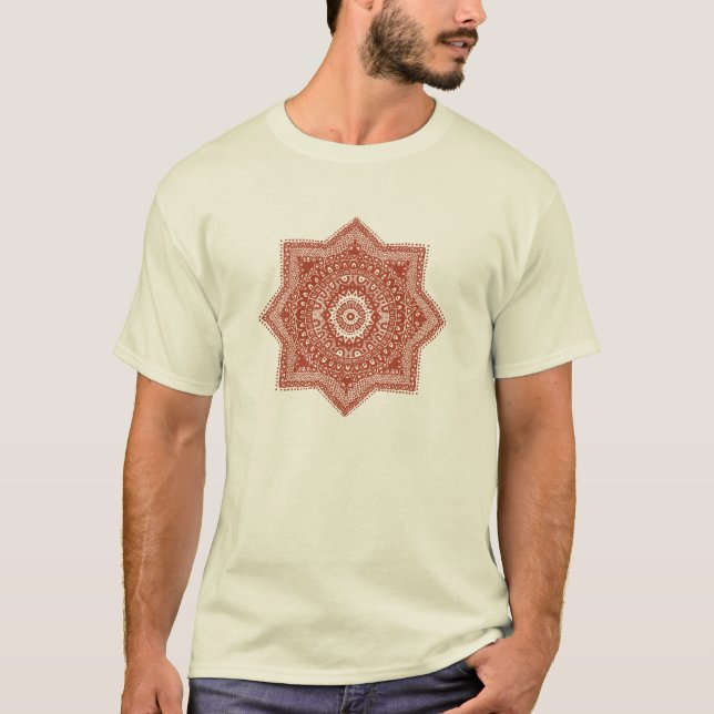 Det röda marockanska mönster tee (Framsida)