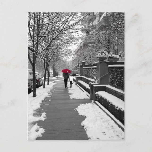 Det röda paraplyet vykort (Framsida)