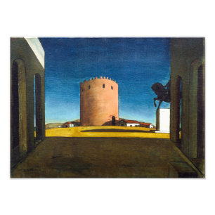 Det röda tornet Giorgio de Chirico Fototryck