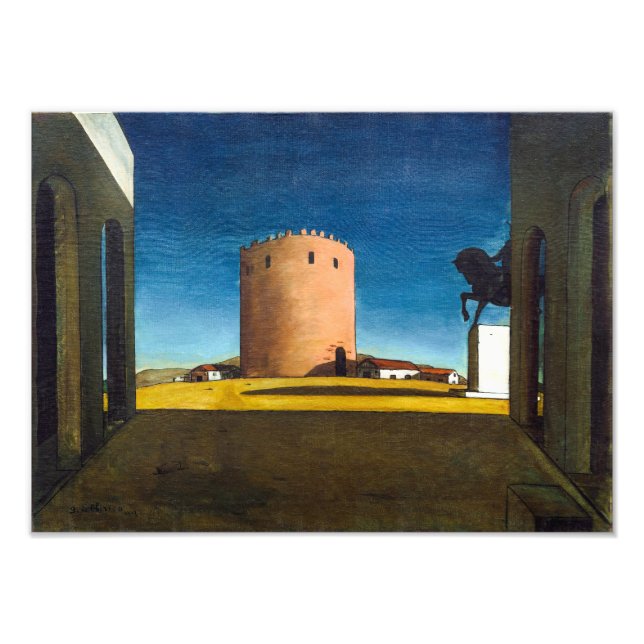 Det röda tornet | Giorgio de Chirico |  Fototryck (Framsidan)