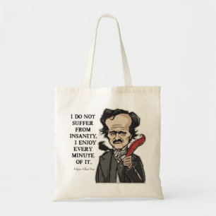 Det roliga Edgar Allan Poe citationstecknet hänge Tygkasse