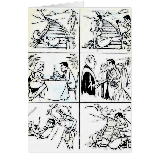 Det roliga giftermål-/datummärkningförhållandet hälsningskort (Framsidan)