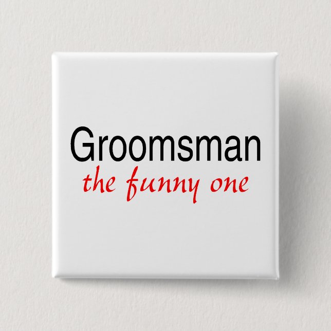 Det roliga (groomsmanen) knapp (Framsida)