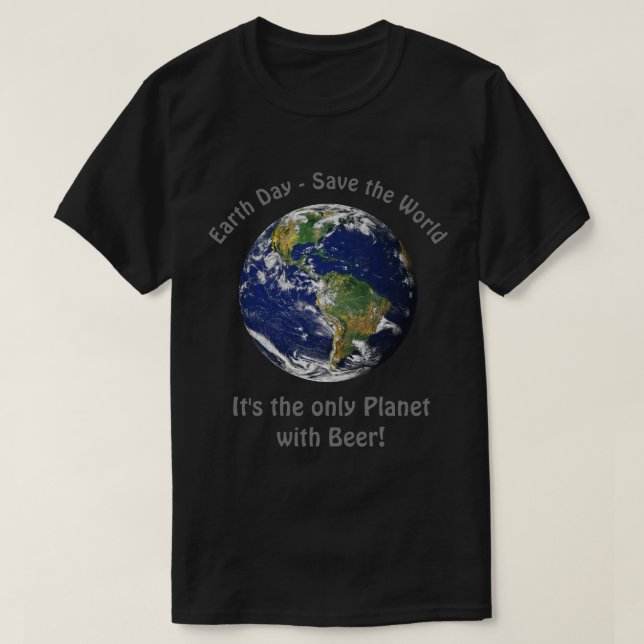 Det roliga jorddagcitationstecknet - spara världen t shirt (Design framsida)