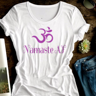 Det roliga lilaOM-symbolet Namaste AF kyler rolig T Shirt