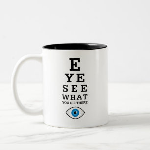 Det roliga Optometryvitsögat ser Två-Tonad Mugg