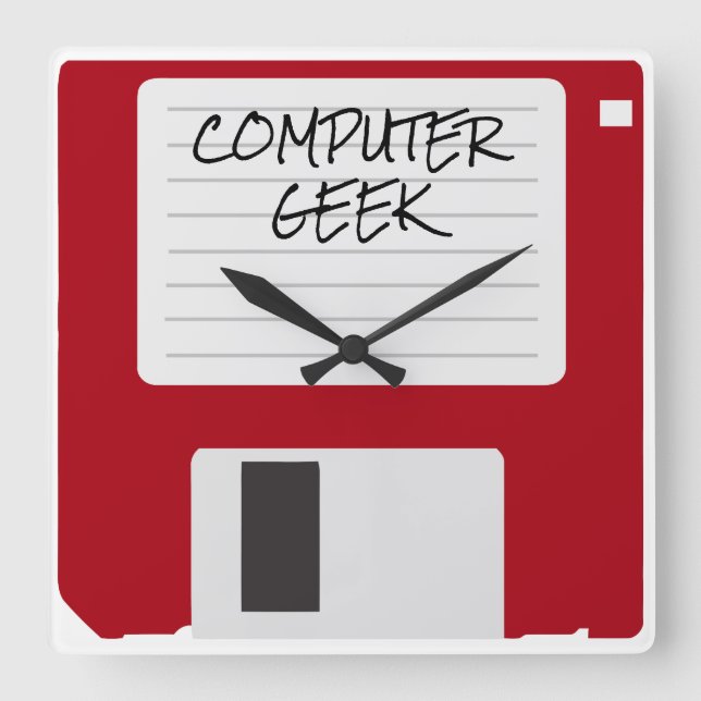 Det roliga Retro kontoret tar tid på Fyrkantig Klocka (Framsida)